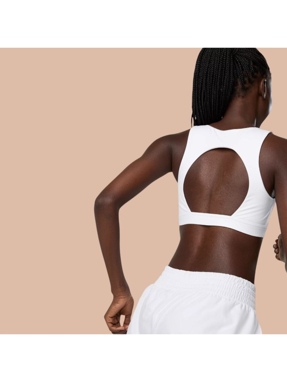 OFFLINE By Aerie High Neck Sports Bra The Hugger White Women's - Picture 5 of 7
